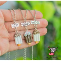 Кулон для троих друзей "Best Friends Forever. Мороженое на палочке"